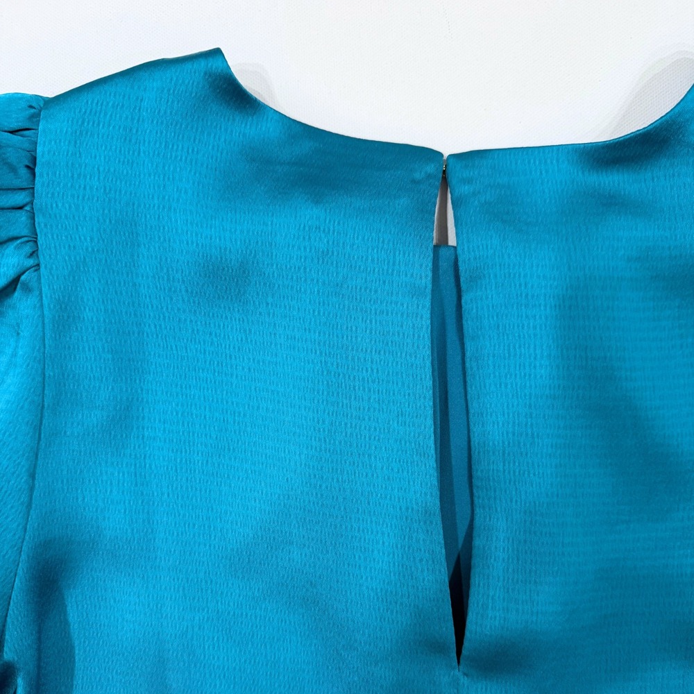 Lilly Pulitzer Blakelynn Elbow Sleeve Top Blue Rhapsody Teal Size 6 Balletcore - Picture 5 of 8